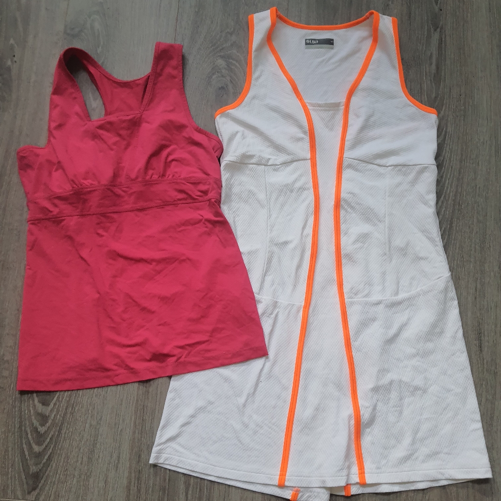 White And Pink Athletic Tank Topsand Dress